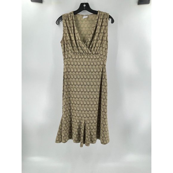 Old Navy Women's Brown Sleeveless Geometric Print Stretch Knit Dress Size Small - Picture 2 of 13